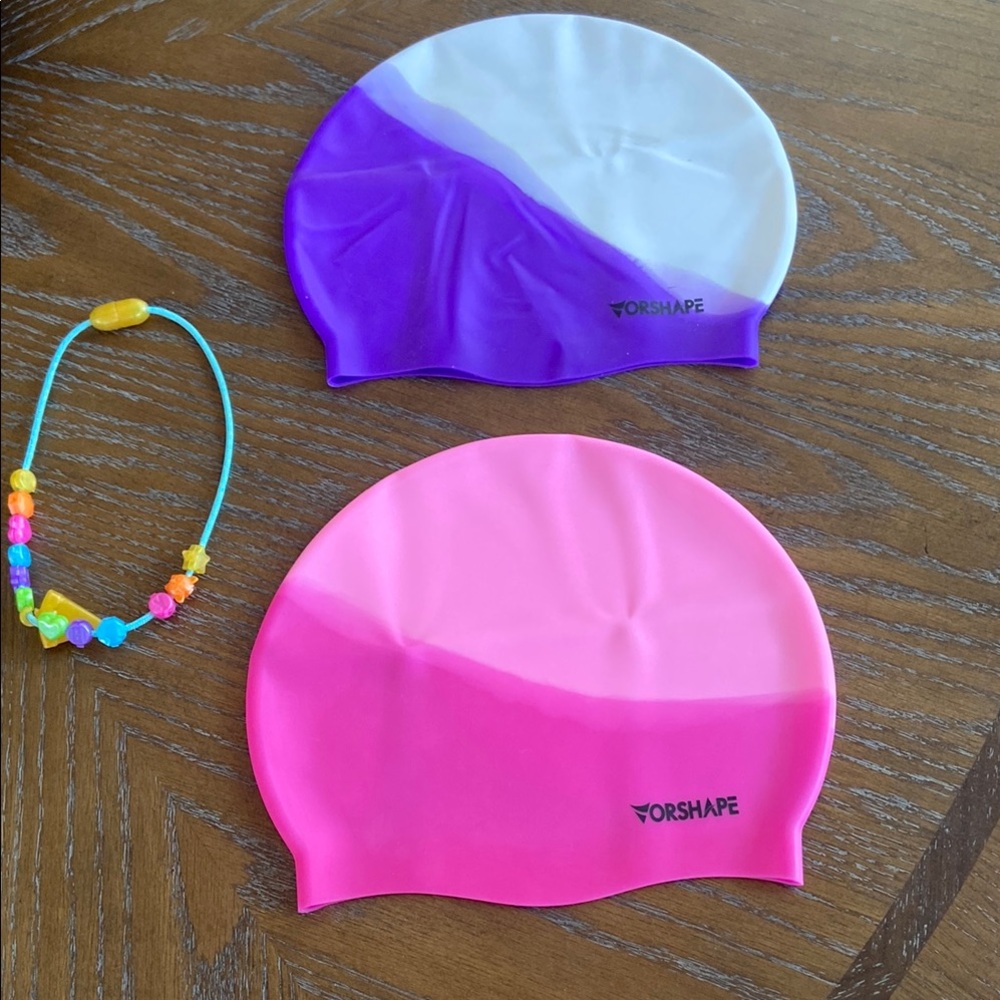 Vorshape Kids Swim Caps - Purple and Pink. Size S. New